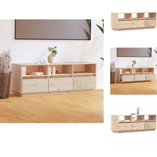 TV-Möbel - Living TV-Schrank 140x37x50 cm Massivholz Kiefer