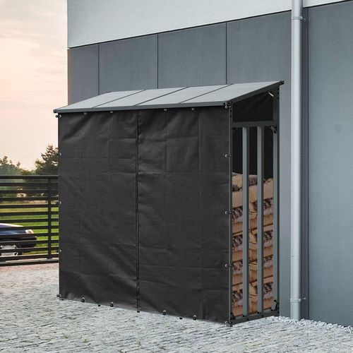 Brennholzlagerabdeckung Wetterschutz für Kaminholz outdoor Schutzhülle 185x185x70cm