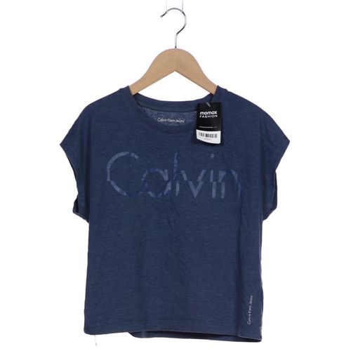 Calvin Klein Jeans Damen T-Shirt, blau, Gr. 36