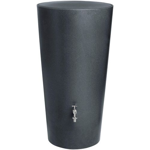 Regenwassertank ARVES, grau (anthrazit), H:110cm Ø:60cm, Kunststoff, Regentonnen