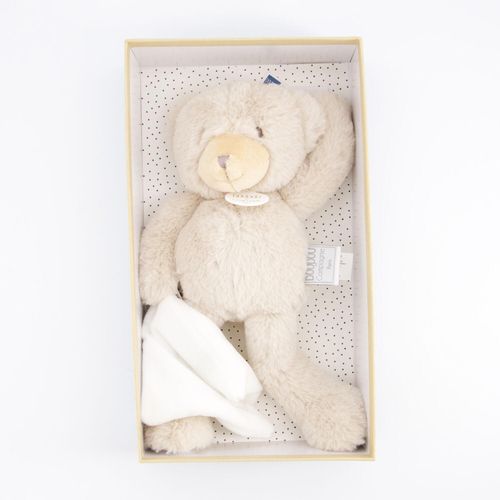 Beigefarbener Teddybär mit kleiner Decke 28cm