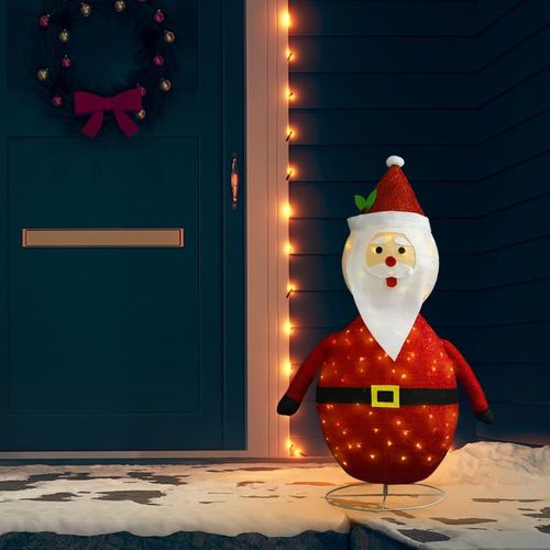 vidaXL Weihnachtsdeko Weihnachtsmann LED Luxus-Stoff 120 cm 328499