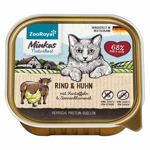 ZooRoyal Minkas Naturkost Rind und Huhn mit Kartoffeln 16x100g