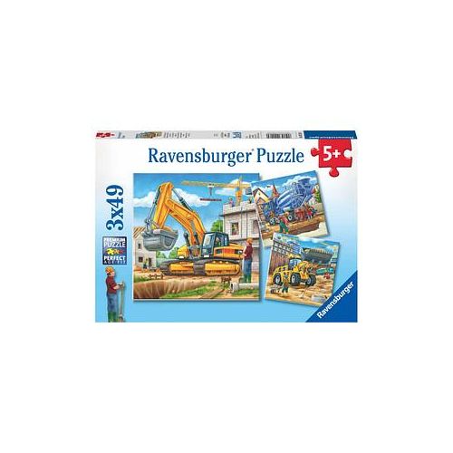 Ravensburger Große Baufahrzeuge Puzzle, 3 x 49 Teile