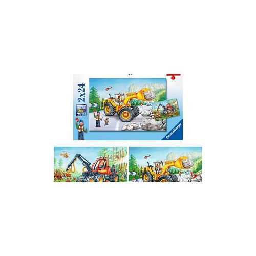 Ravensburger Bagger und Waldtraktor Puzzle, 2 x 24 Teile