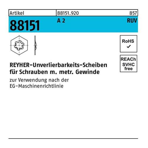 Unverlierbarkeitsscheibe R 88151 M12 x 21 x 0,6 A 2