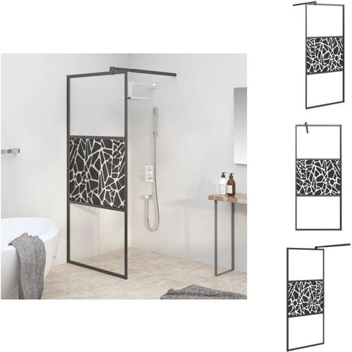 Duschwände - Living Duschwand für Walk-In Dusche 80x195 cm ESG Steindesign Schwarz