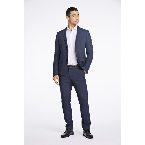 Anzug LINDBERGH, Herren, Gr. 46, N-Gr, blau (navy), Stoff, Obermaterial: 68% Polyester, 30% Viskose, 2% Elasthan, slim fit, Anzüge, mit Stretch