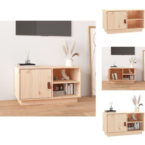 TV-Möbel - Living TV-Schrank 70x34x40 cm Massivholz Kiefer - Braun