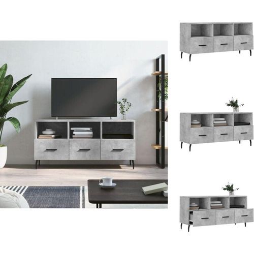 TV-Möbel - Living TV-Schrank Betongrau 102x36x50 cm Holzwerkstoff