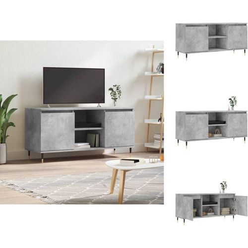 TV-Möbel - Living TV-Schrank Betongrau 104x35x50 cm Holzwerkstoff - Grau