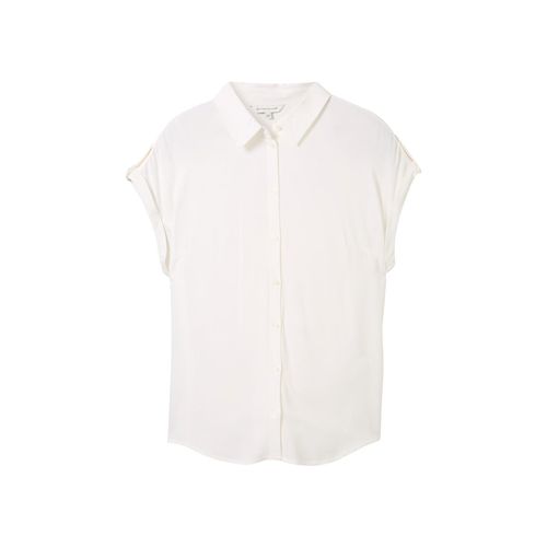 Bluse mit kurzen, überschnittenen Ärmeln, weiß, Gr.48