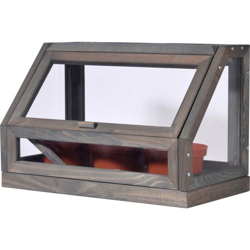 dobar Mini-Gewächshaus für Jungpflanzen und Kräuter inkl. Töpfe ca. 38 x 20 x 24,5 cm