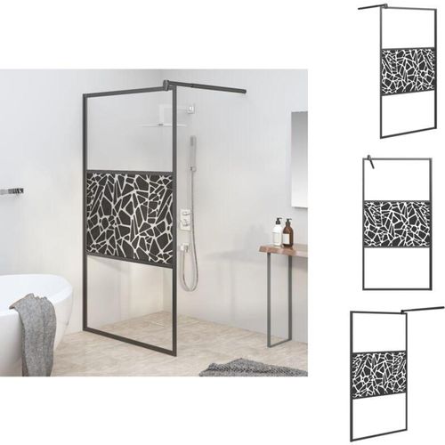 Duschwände - Living Duschwand für Walk-In Dusche 100x195cm ESG Steindesign Schwarz