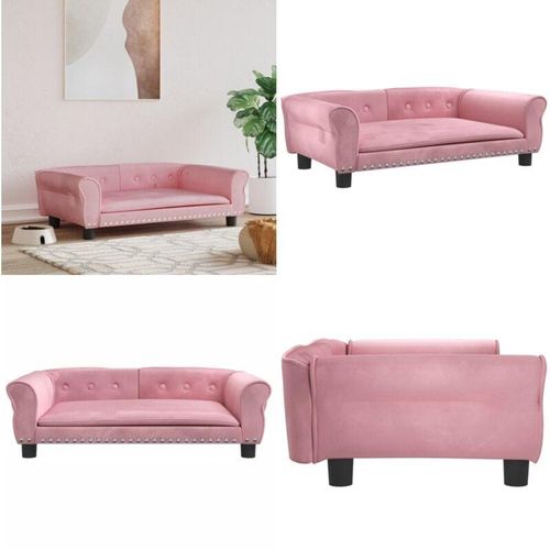 Hundebett Rosa 95x55x30 cm Samt - Hundebett - Hundebetten - Home & Living