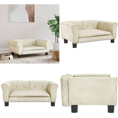 Hundebett Creme 70x45x30 cm Samt - Hundebett - Hundebetten - Home & Living