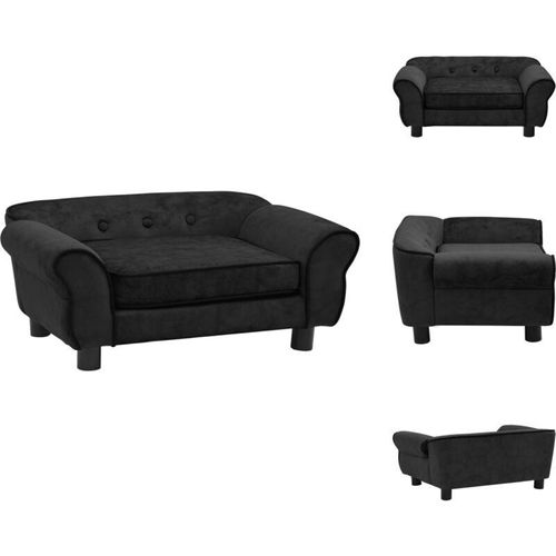 Hundebetten - Living Hundesofa Schwarz 72x45x30 cm Plüsch - Schwarz