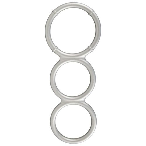 „Metallic Silicone Triple cock and ball ring“ aus Silikon