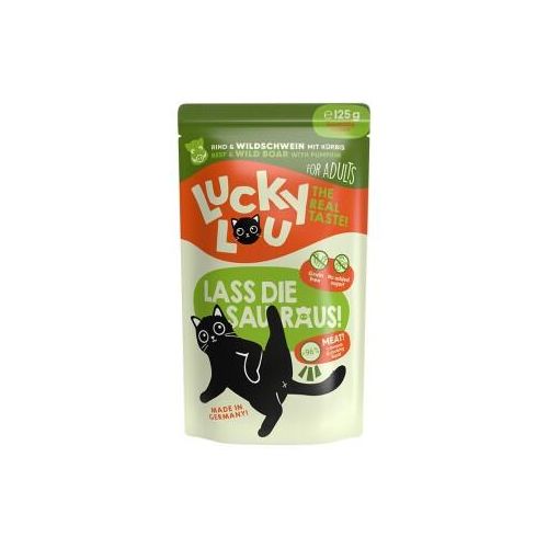 Lucky Lou Nassfutter Katze Adult Rind & Wildschwein 16x125 g