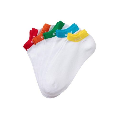 BOSS Socken 5P AS Rainbow CC (5-Paar) mit Markenlogo im Bund, weiß
