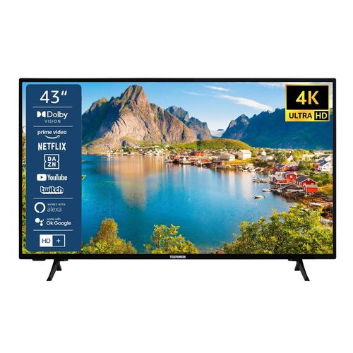 Telefunken XU43SN550S LCD-LED Fernseher (108 cm/43 Zoll, 4K Ultra HD, Smart TV, HDR, Triple-Tuner, Dolby Atmos, 6 Monate HD+ inkl), schwarz