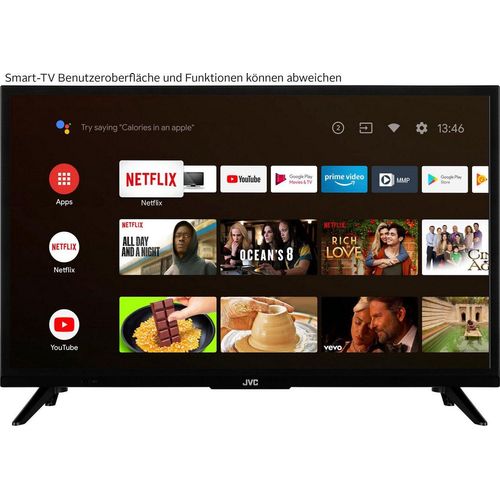JVC LT-24VAH3255 LCD-LED Fernseher (60 cm/24 Zoll, HD ready, Android TV, Smart-TV), schwarz