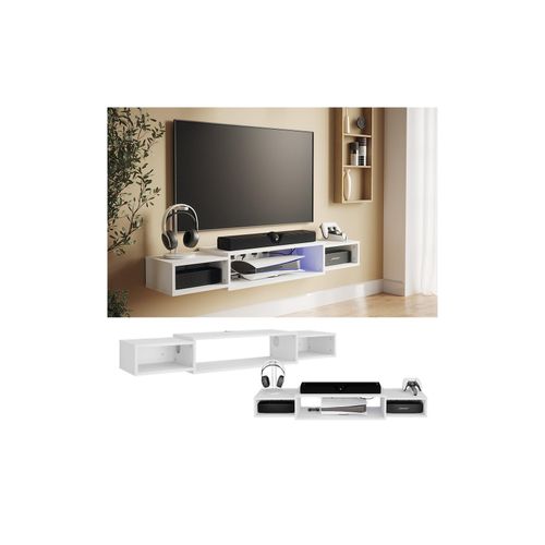 Vicco CD-Regal Nordic Weiß 140 x 20 cm offenes Regal