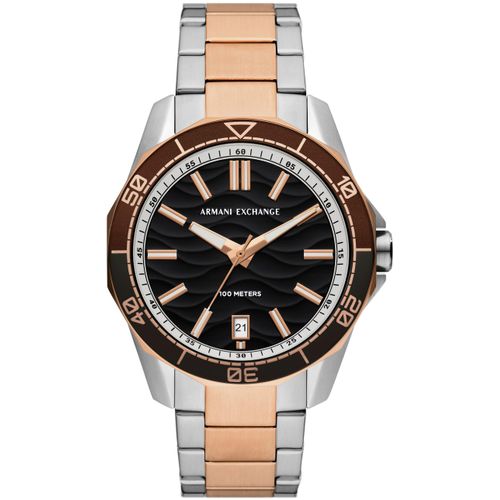 Quarzuhr ARMANI EXCHANGE Armbanduhren silberfarben (silberfarben, roségoldfarben) Herren Armbanduhr, Herrenuhr, bis 10 bar wasserdicht, Edelstahlarmband