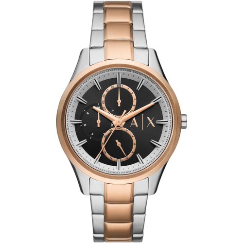 Multifunktionsuhr ARMANI EXCHANGE Armbanduhren silberfarben (silberfarben, roségoldfarben) Herren Quarzuhr, Armbanduhr, Herrenuhr, analog, Edelstahlarmband