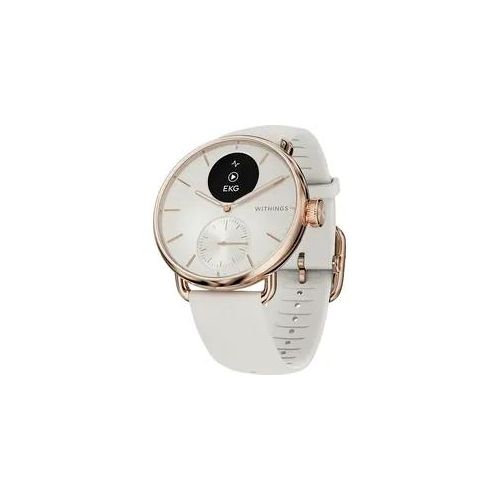 WITHINGS ScanWatch 2, 38 mm, Smartwatch Edelstahl Elastomer, Passend für Handgelenke von 146 mm (5.7