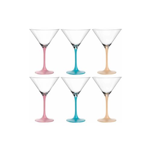 LEONARDO Cocktailglas »Brera 230 ml 6 Stück Himmelblau/Pfirsich/Rosa«