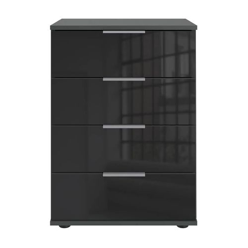 Nachtschrank - graphit - 4 Schubkästen