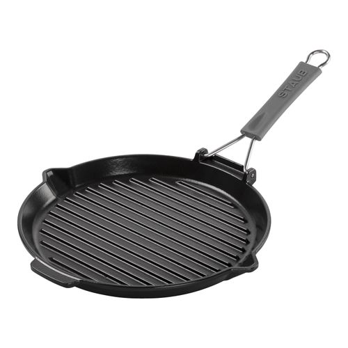 Staub Grils Gril avec bec verseur 28 cm, Fonte, Noir mat