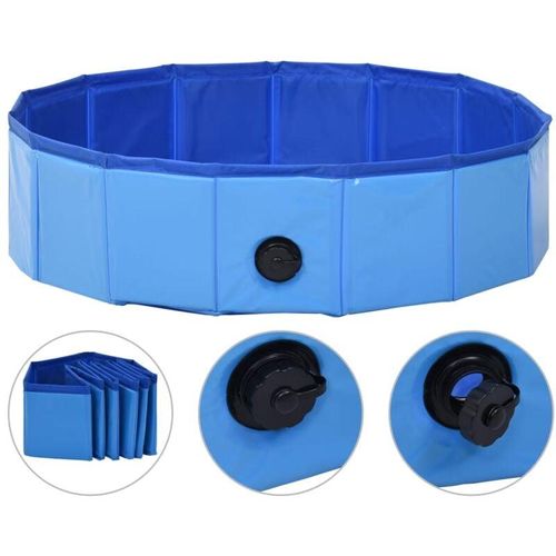 Hundepool Faltbar Blau 80 x 20 cm PVC vidaXL