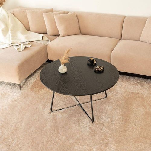 HOME DELUXE Couchtisch Rund NOVARA - Dark Oak