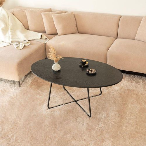 HOME DELUXE Couchtisch Oval NOVARIS - Dark Oak