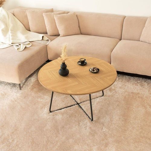 HOME DELUXE Couchtisch Rund NOVARA - Oiled Oak