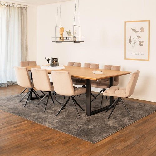 HOME DELUXE Esstisch Eckig AVENCIA inkl. U-Fuß - 240 x 120 cm Light Oak