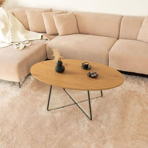 HOME DELUXE Couchtisch Oval NOVARIS - Dark Oak