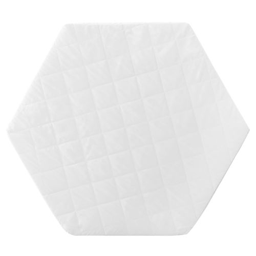 Laufgittermatratze, 6-eckig, Laufstall-Matratze weiß, gesteppt, LxBxH ca. 112 x 97 x 4 cm
