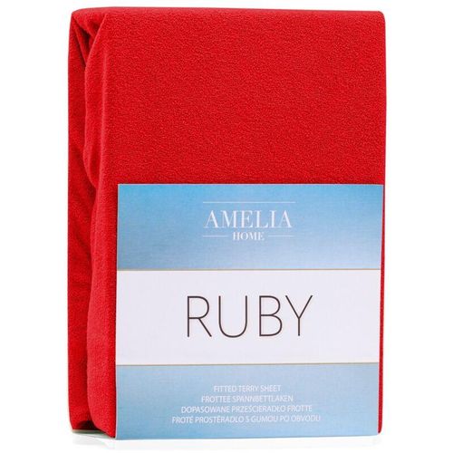 Bettlaken ruby farbe rot stil klassisch art des materials - textilien frottee 140-160x200 AmeliaHome