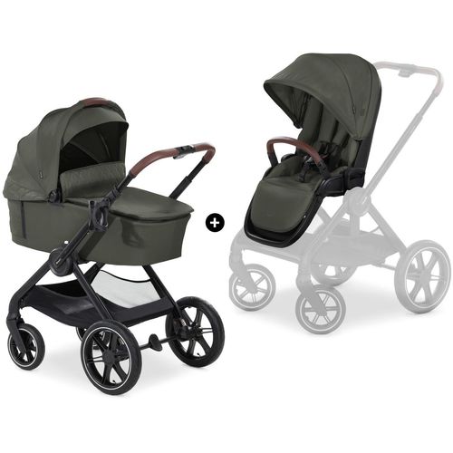 Kombi-Kinderwagen HAUCK "Walk N Care Air Set, dark olive" grün (dark olive) Baby Kinderwagen