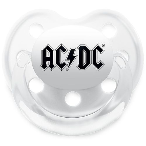 AC/DC Metal-Kids - Logo Schnuller weiß schwarz
