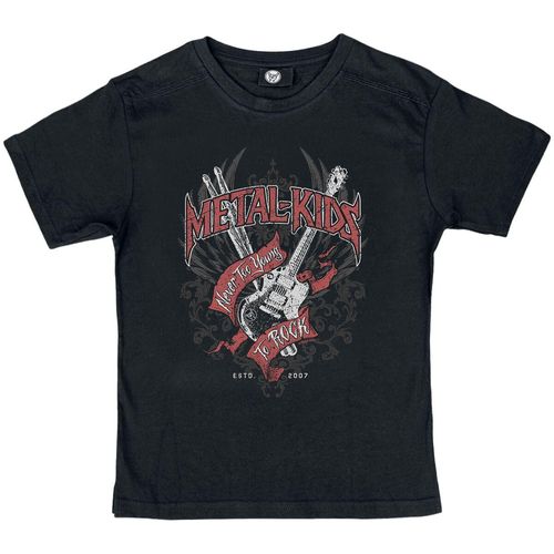 Metal Kids Never Too Young To Rock T-Shirt schwarz in 152
