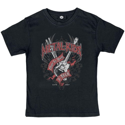 Metal Kids Never Too Young To Rock T-Shirt schwarz in 128