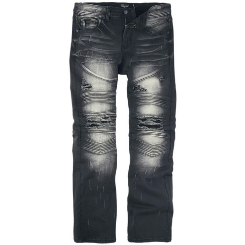 Rock Rebel by EMP Pete - Jeans mit Used Look und Biker Details Jeans schwarz grau in W34L32