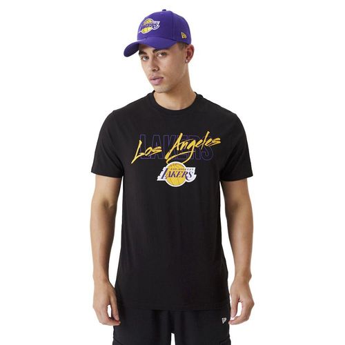 New Era - NBA Script Tee - Los Angeles Lakers T-Shirt schwarz in M