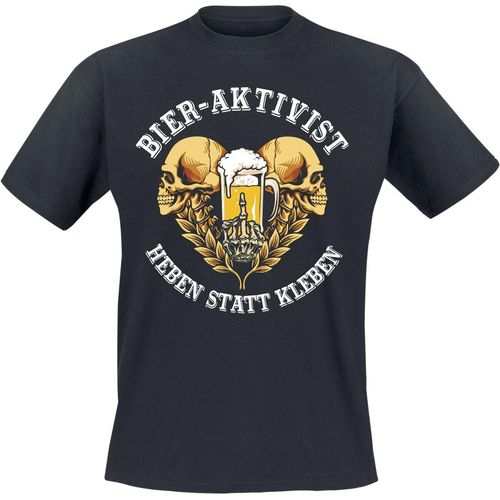 Alkohol & Party Bier-Aktivist - Heben statt kleben T-Shirt schwarz in L