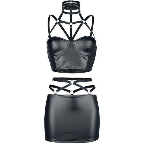 Saresia 2-teiliges Harness Set Wäsche-Set schwarz in XL-XXL