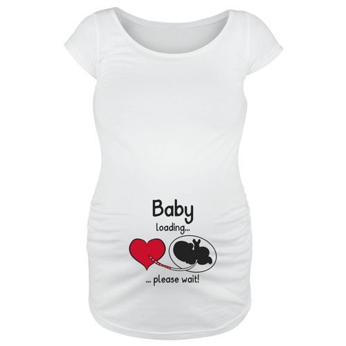 Umstandsmode Baby Loading ... Please Wait! T-Shirt weiß in XL